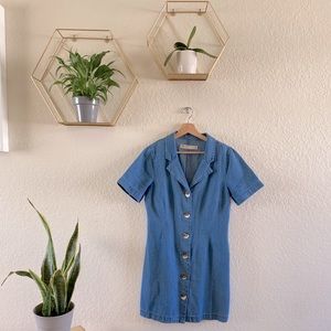 Denim button down dress